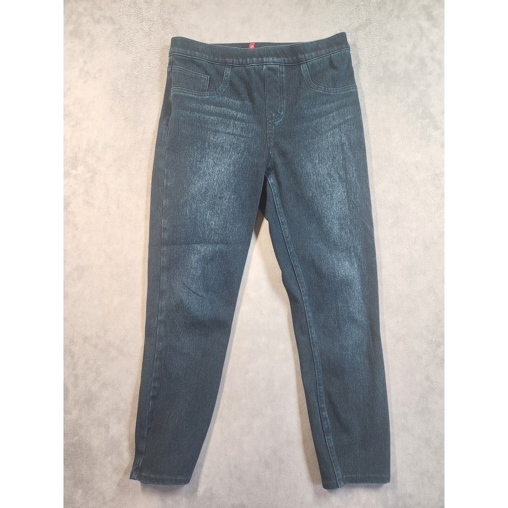 Spanx Jean-ish Ankle Leggings Women Medium Blue Denim Pull On Shapewear 20114R